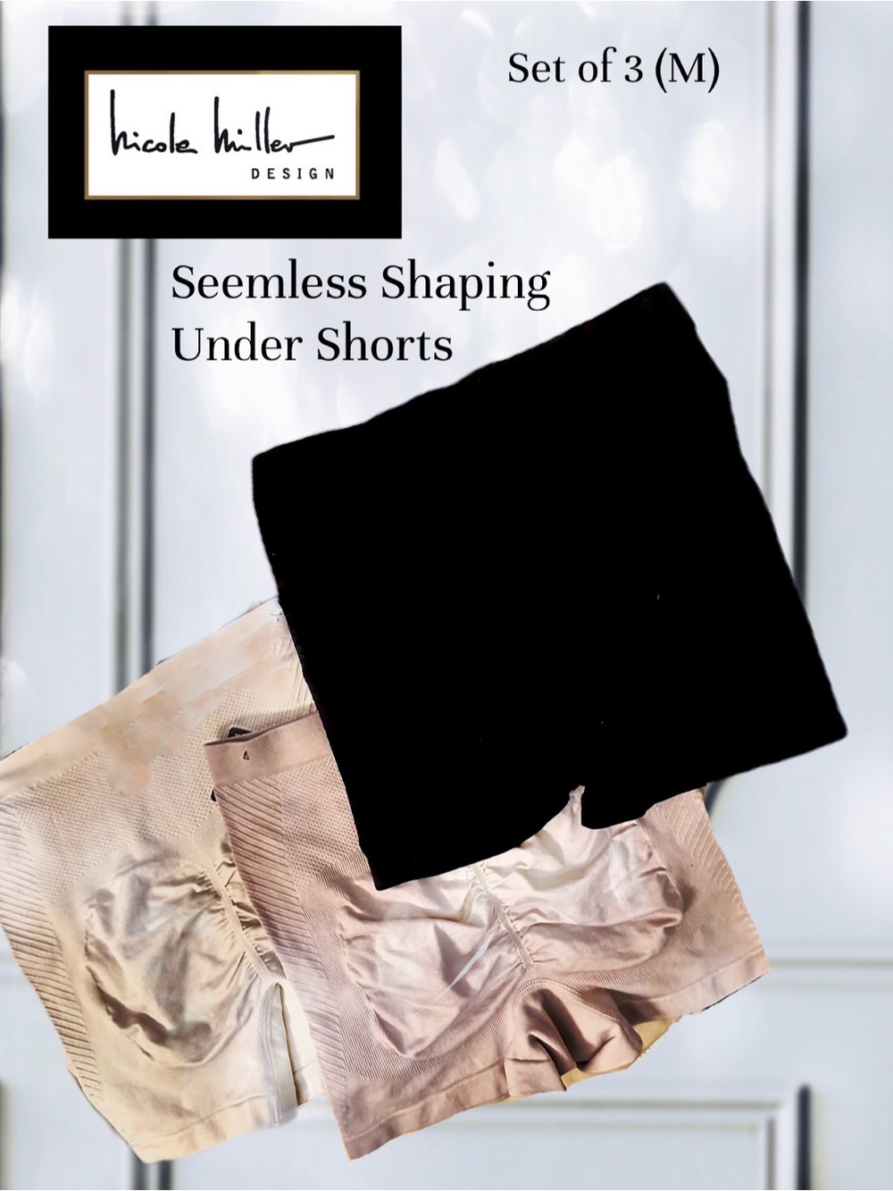 Nicole Miller Black and Nude Seamless Shaping Under Shorts - Set of 3